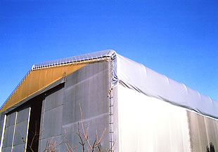 天井部分だけを改修したテント倉庫