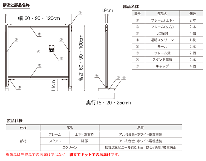 飛沫感染防止 飛沫ブロックスクリーン マルヤマキャンバス